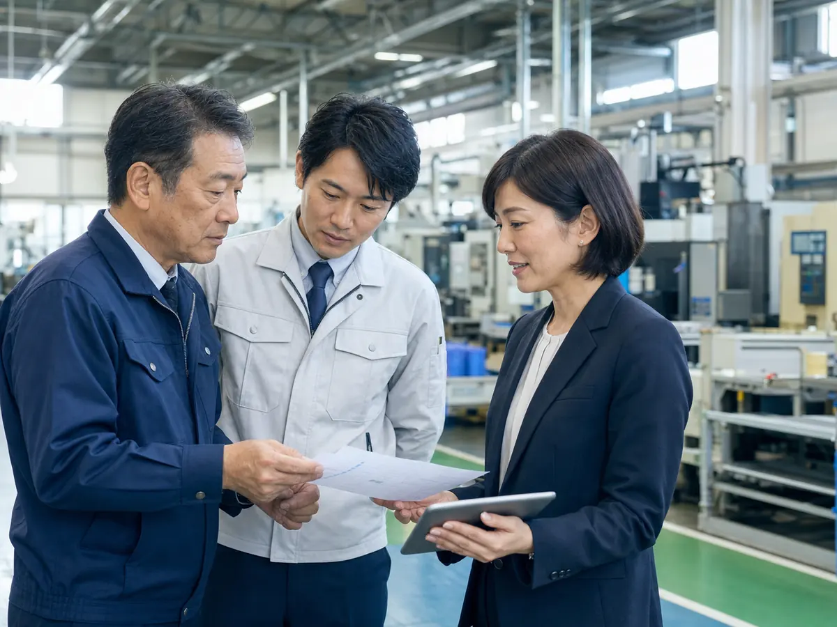 高崎周辺の製造業で事業承継を相談する経営者と担当者